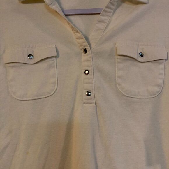 Croft & Barrow, Large, White Blouse with Two Front Pockets - Picture 3 of 10